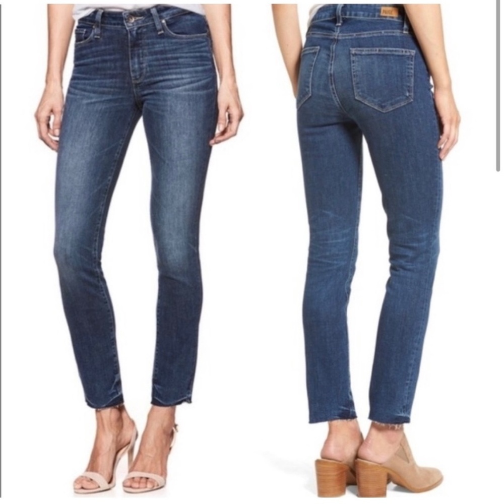 Paige Hoxton Ankle Peg High Rise Skinny Jeans Dark Wash Blue Womens Size 31